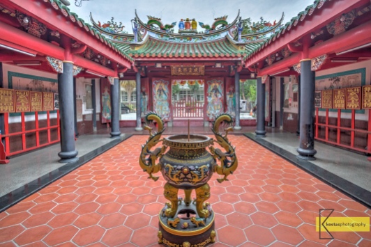 HDR photo from the interior of a Taoist temple dedicated to Xuan Tian God. Tainan city, Taiwan.